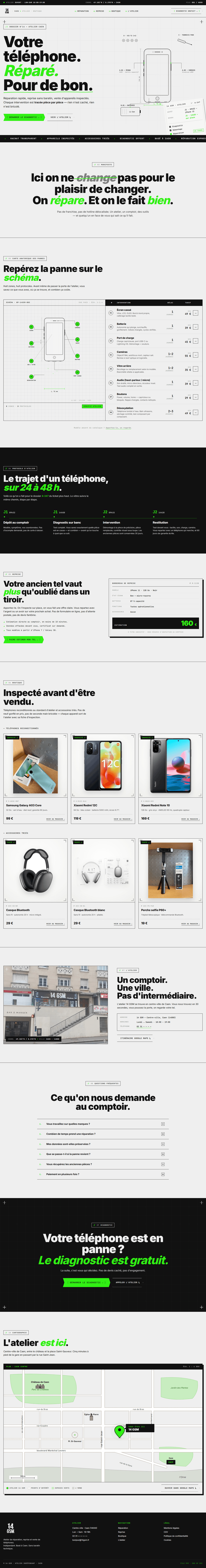 Site 14 GSM — atelier de réparation mobile à Caen