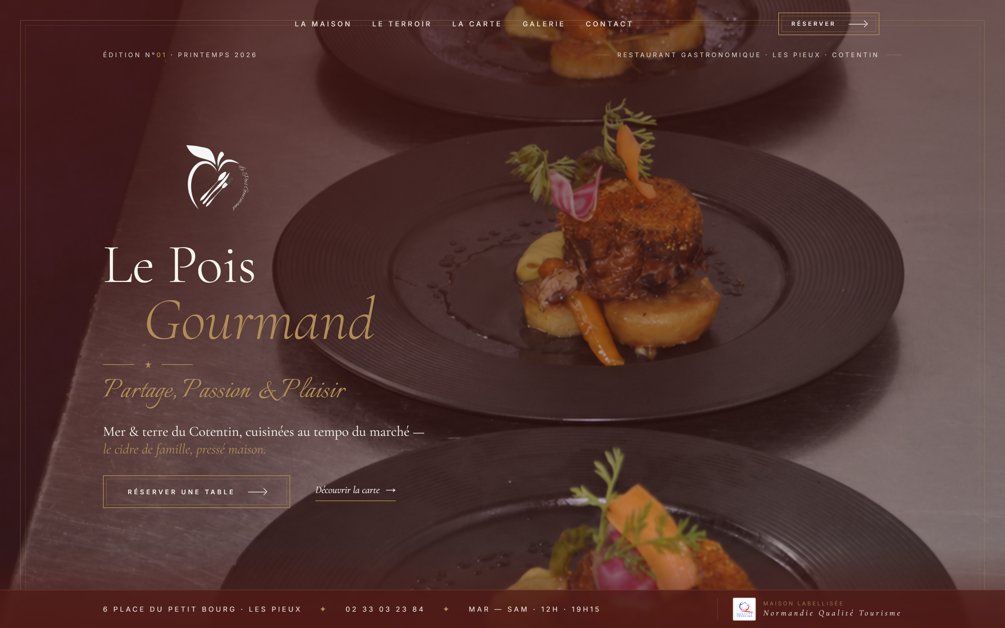 Site Le Pois Gourmand — restaurant gastronomique aux Pieux