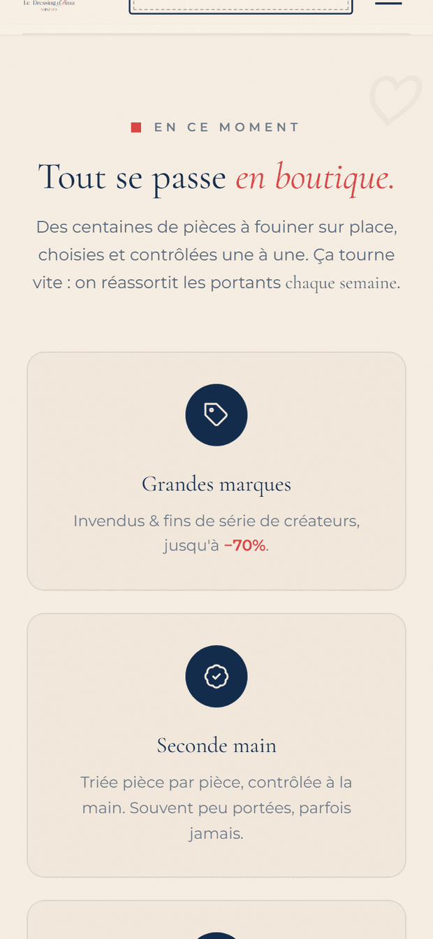 Le concept — Le Dressing d'Alma mobile