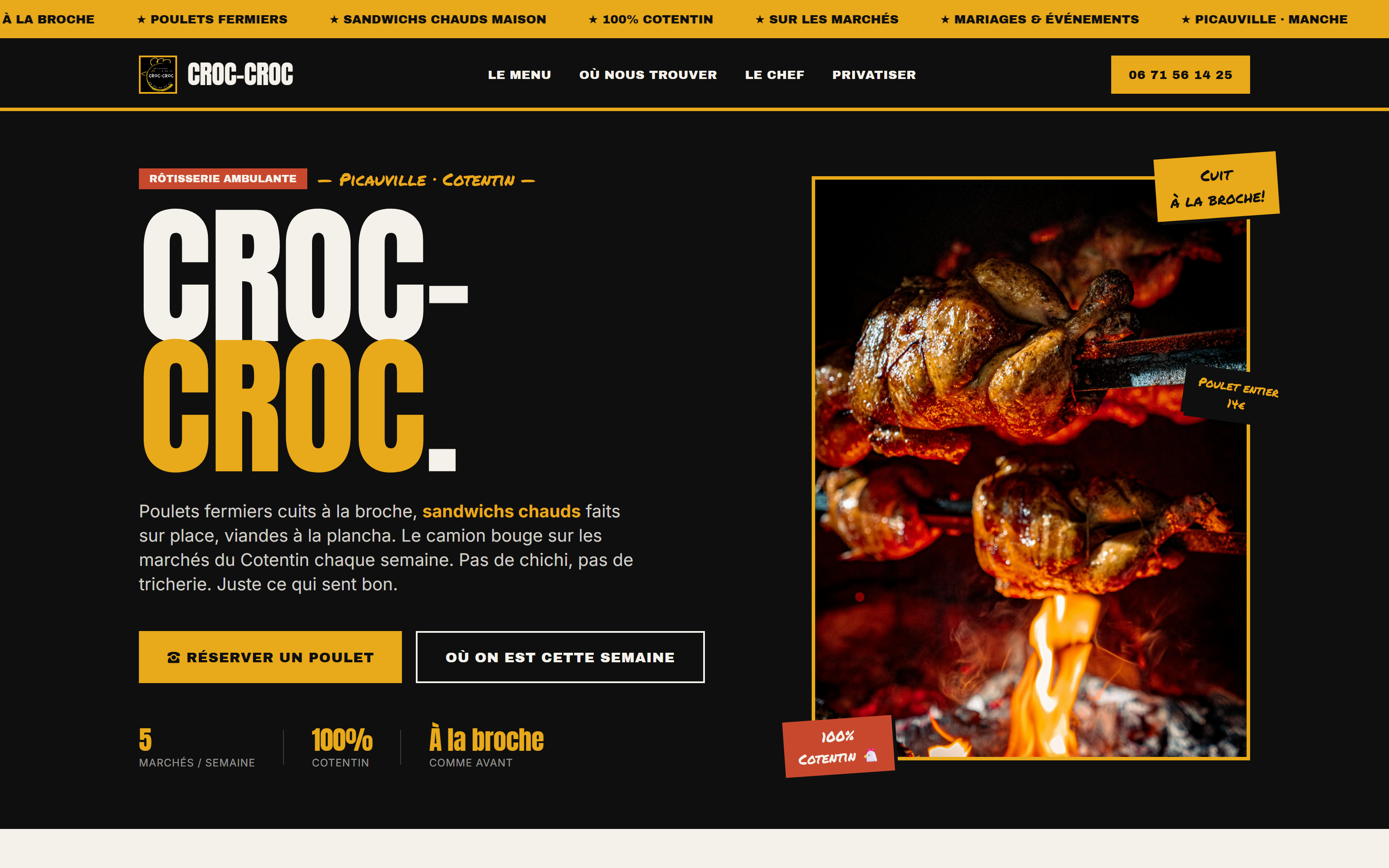 Hero du site Croc-Croc Rôtisserie