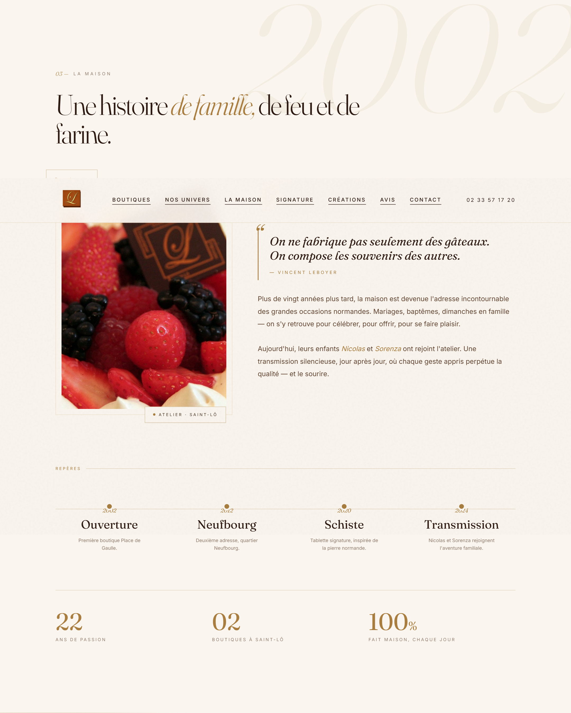 Section histoire — Maison Leboyer