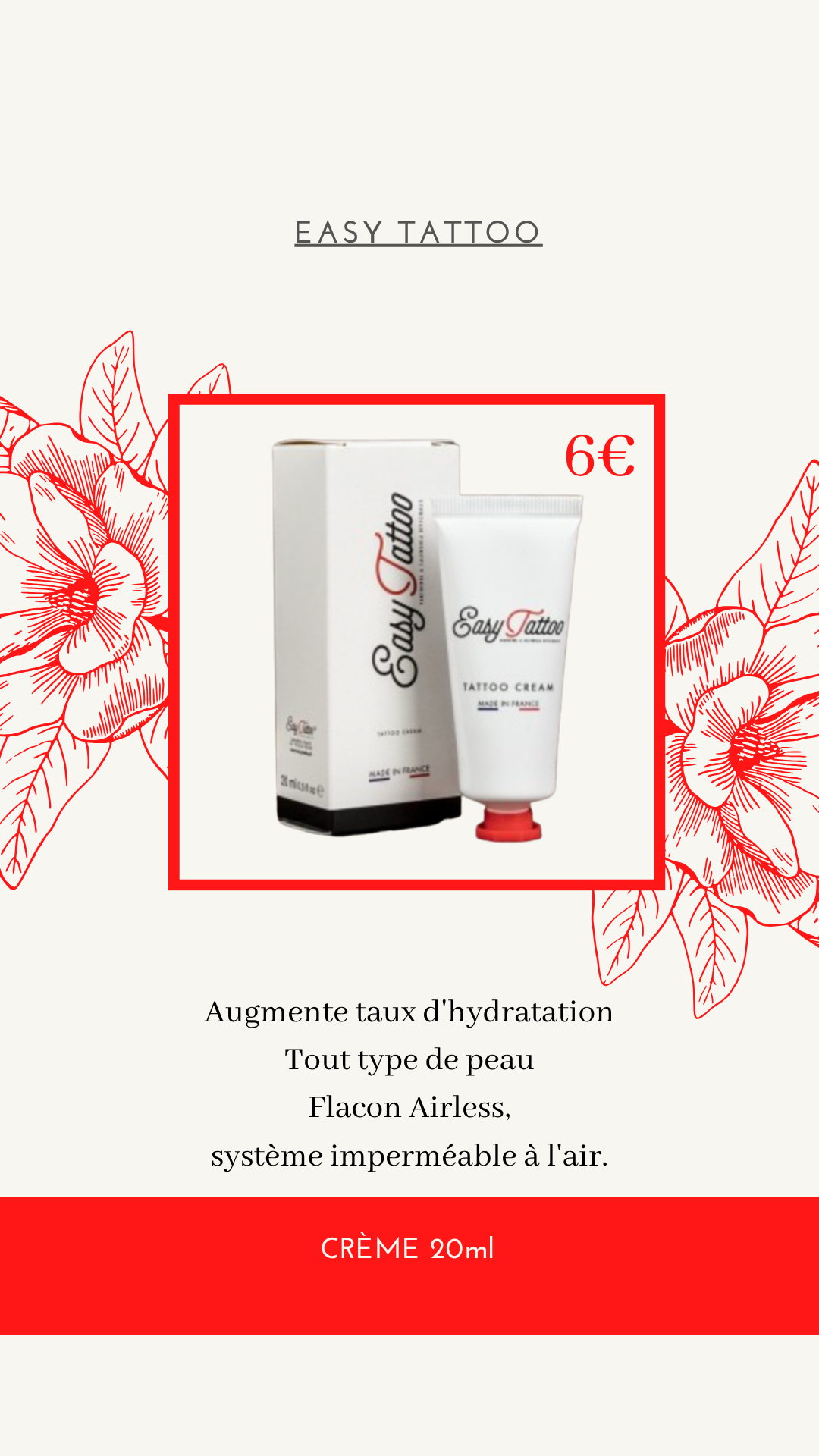 Easy Tattoo — Crème cicatrisante 20ml