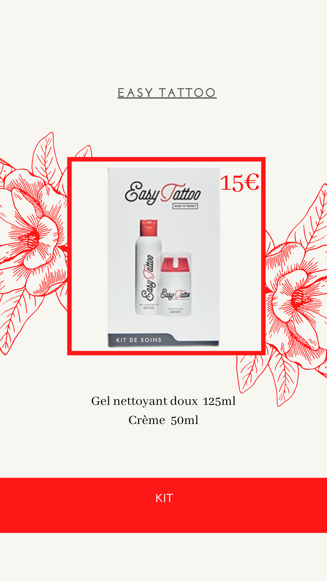 Easy Tattoo — Kit gel nettoyant doux 125ml + crème 50ml